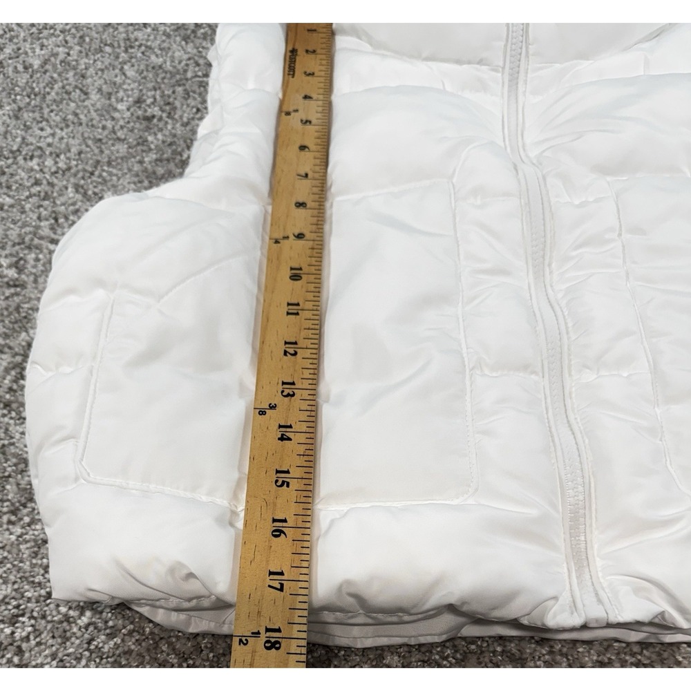 Love Tree Puffer Vest Womens Small White Cropped Pockets Zip Up *MINT* - Picture 2 of 6